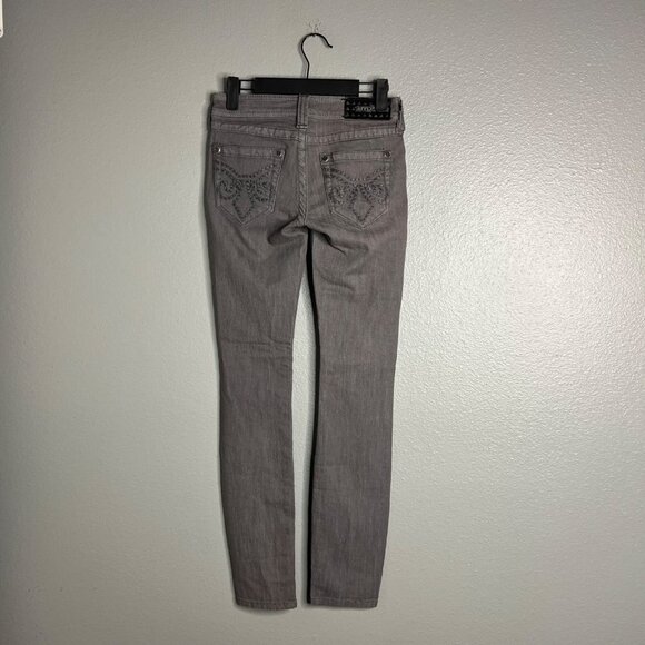 NWT Afflliction Women's‎ Raquel Fleur Gray Skinny Jeans Low Rise Size 24 - Picture 8 of 9